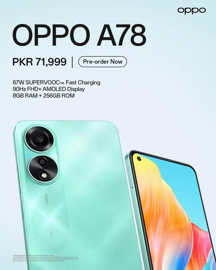OPPO A78 Sets the Standard for Style and Power